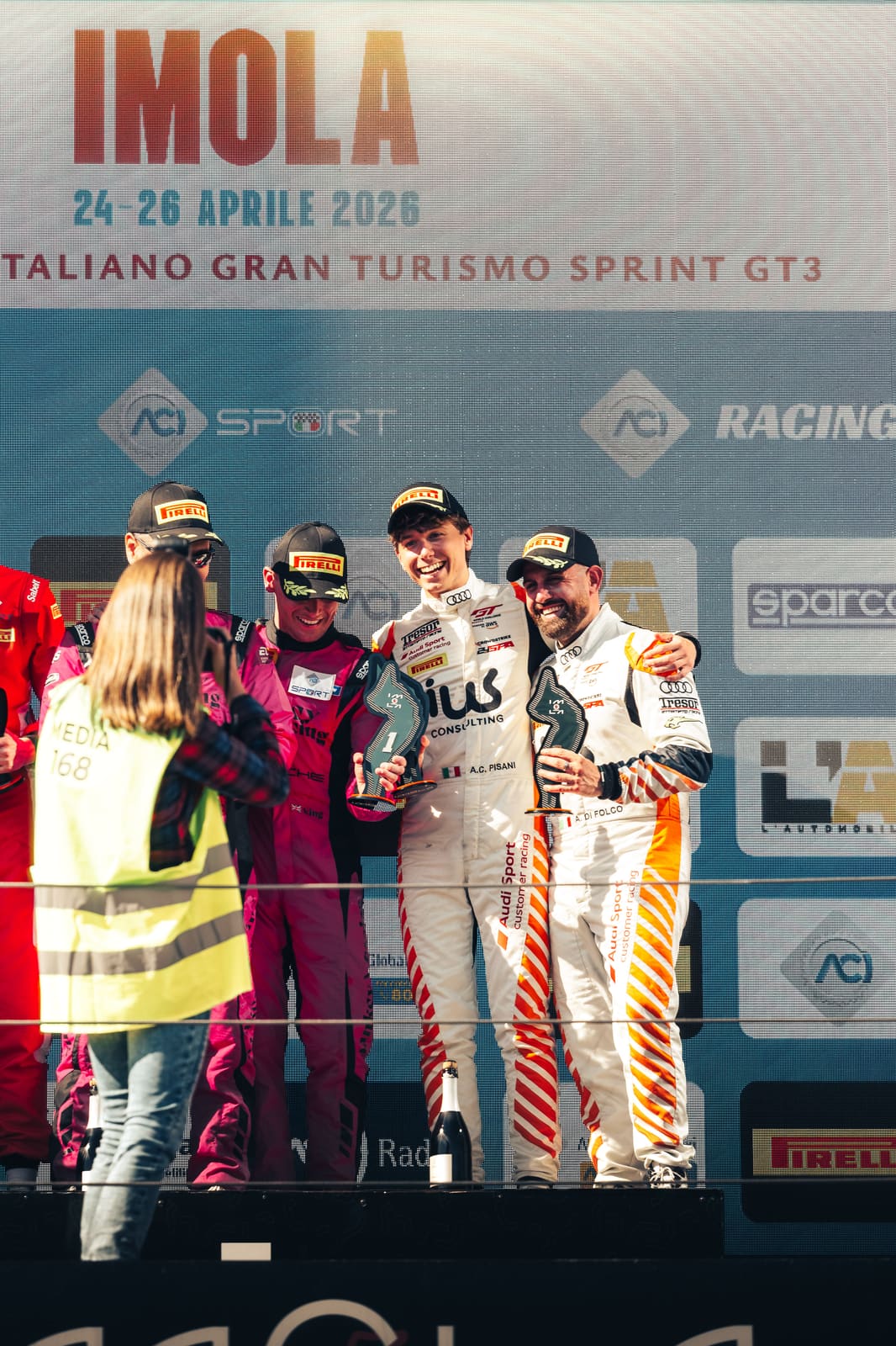 Alberto Clementi Pisani sul podio di Imola 2026
